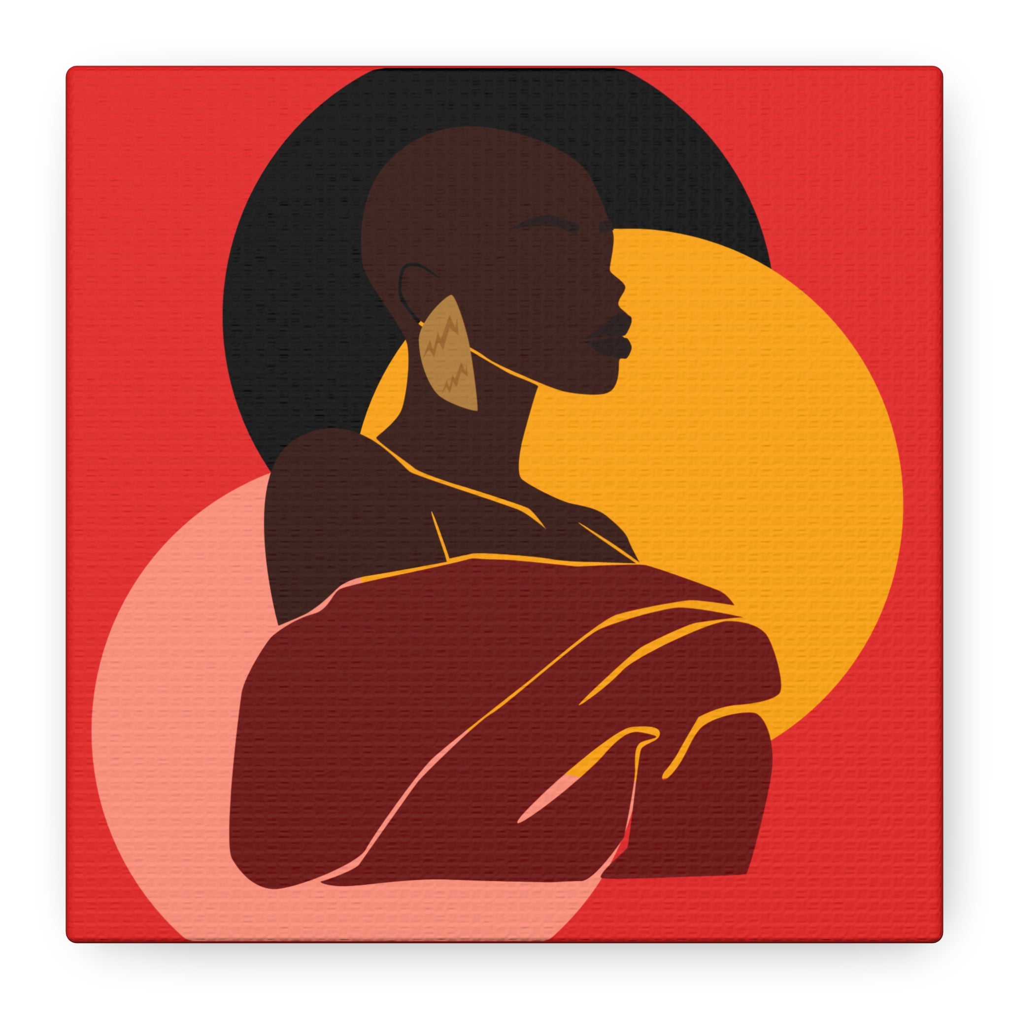 Bold Woman with Circles  –Canvas Art