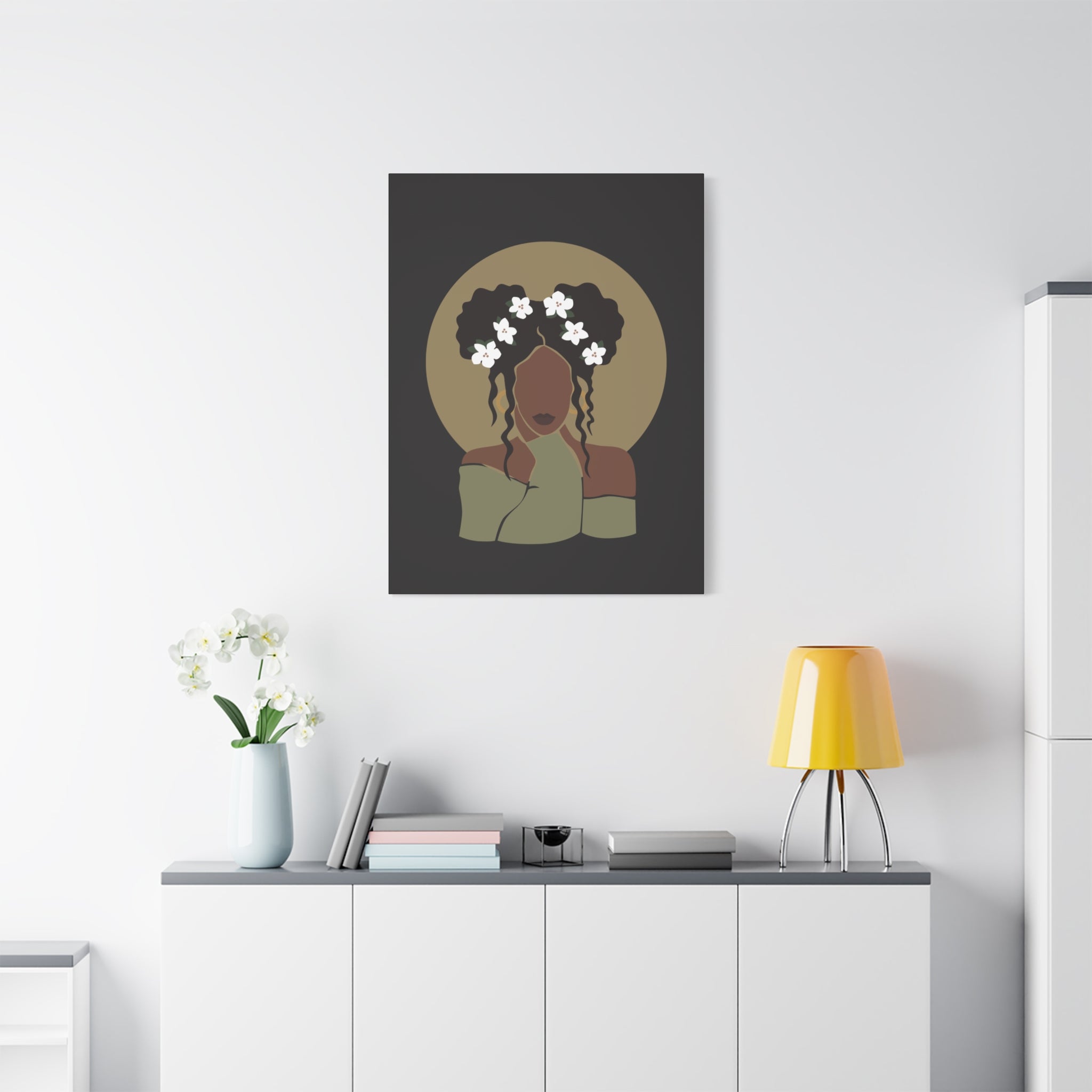 Floral Halo Woman – Canvas Art