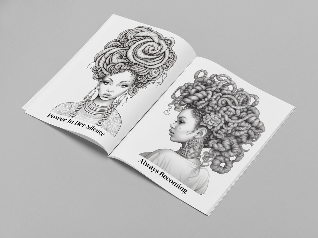 Crowned in Glory - A Regal Coloring Experience of Beauty, Identity, and Power - DIGITAL