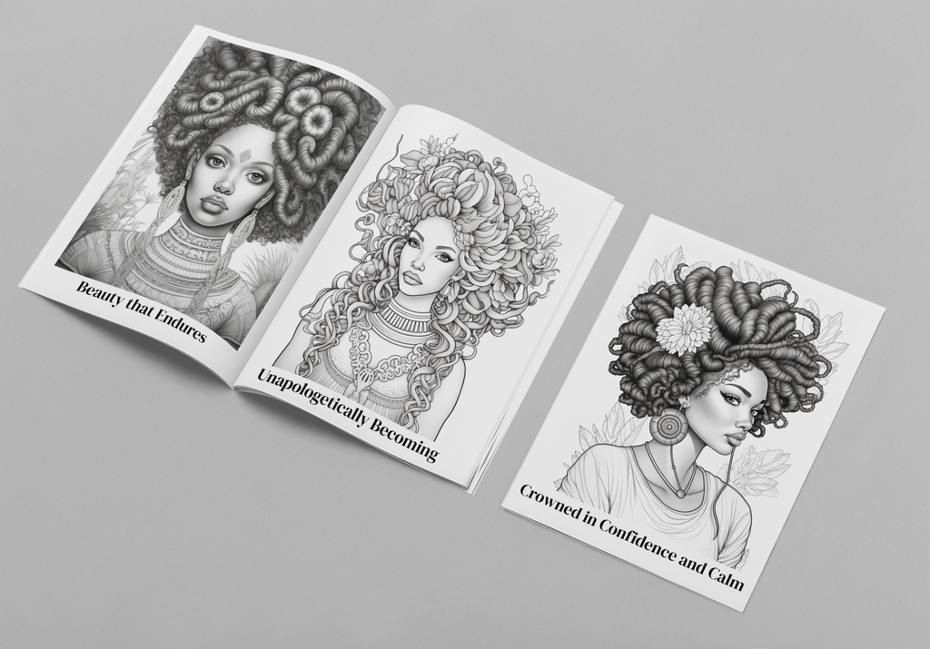Crowned in Glory - A Regal Coloring Experience of Beauty, Identity, and Power
