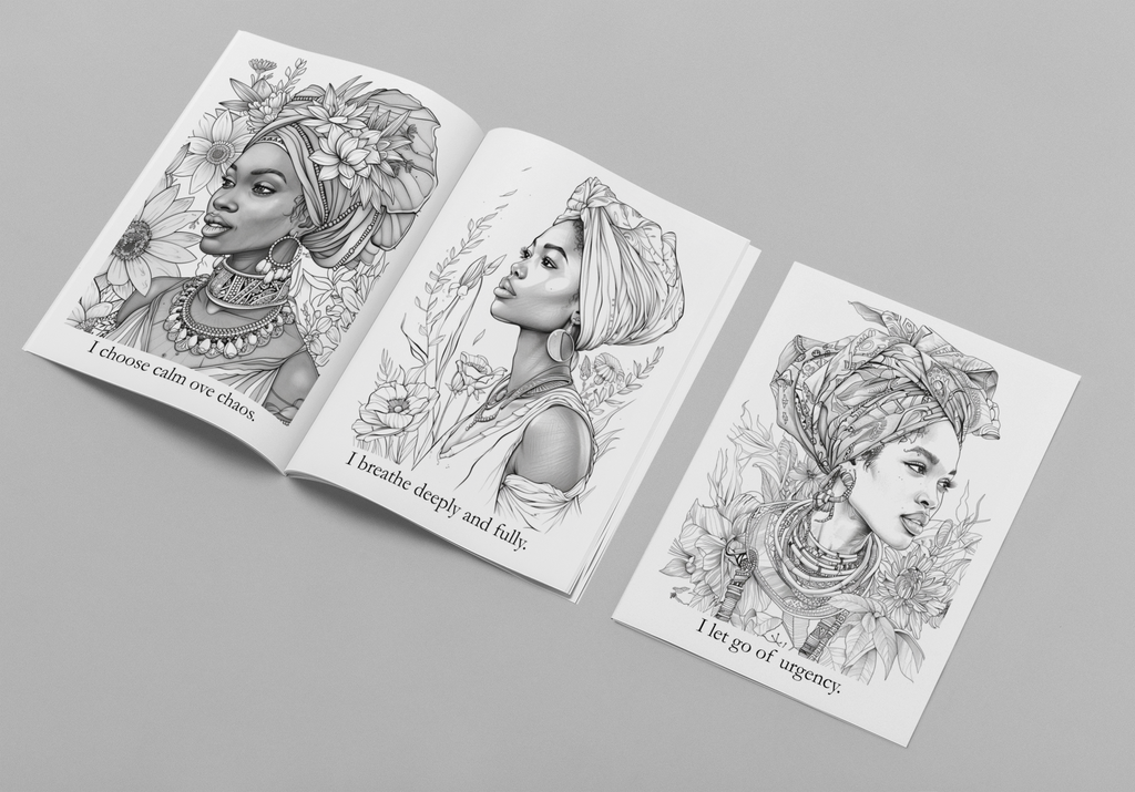 Crowned in Peace - A Coloring & Affirmation Experience  in Rest & Emotional Ease - PHYSICAL BOOK